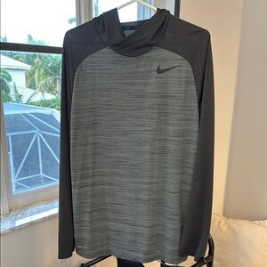 Nike olive Green and Gray Long Sleeve Top
